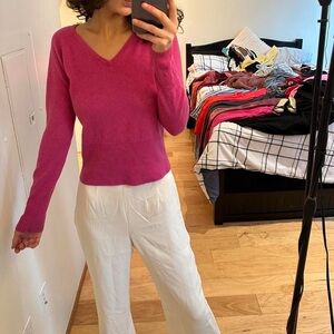 Pink V-Neck Sweater